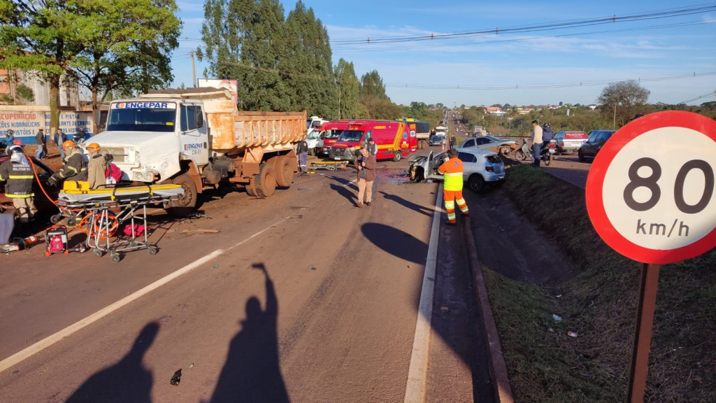 o acidente aconteceu na manhã desta sexta-feira na BR 163 em Dourados - Foto: Adilson Domingos 