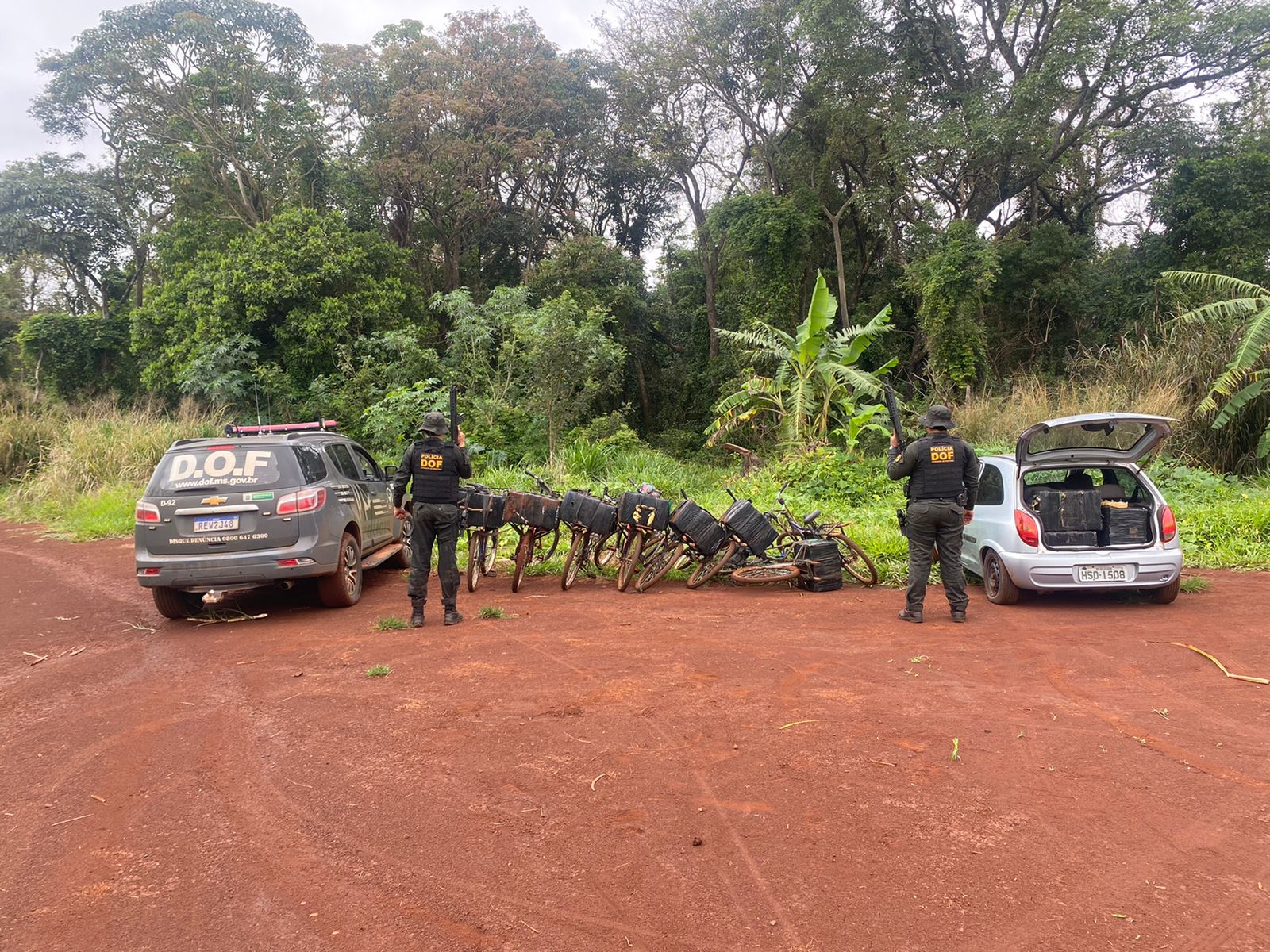 As bicicletas estavam escondidas em uma mata - Foto: Divulgação